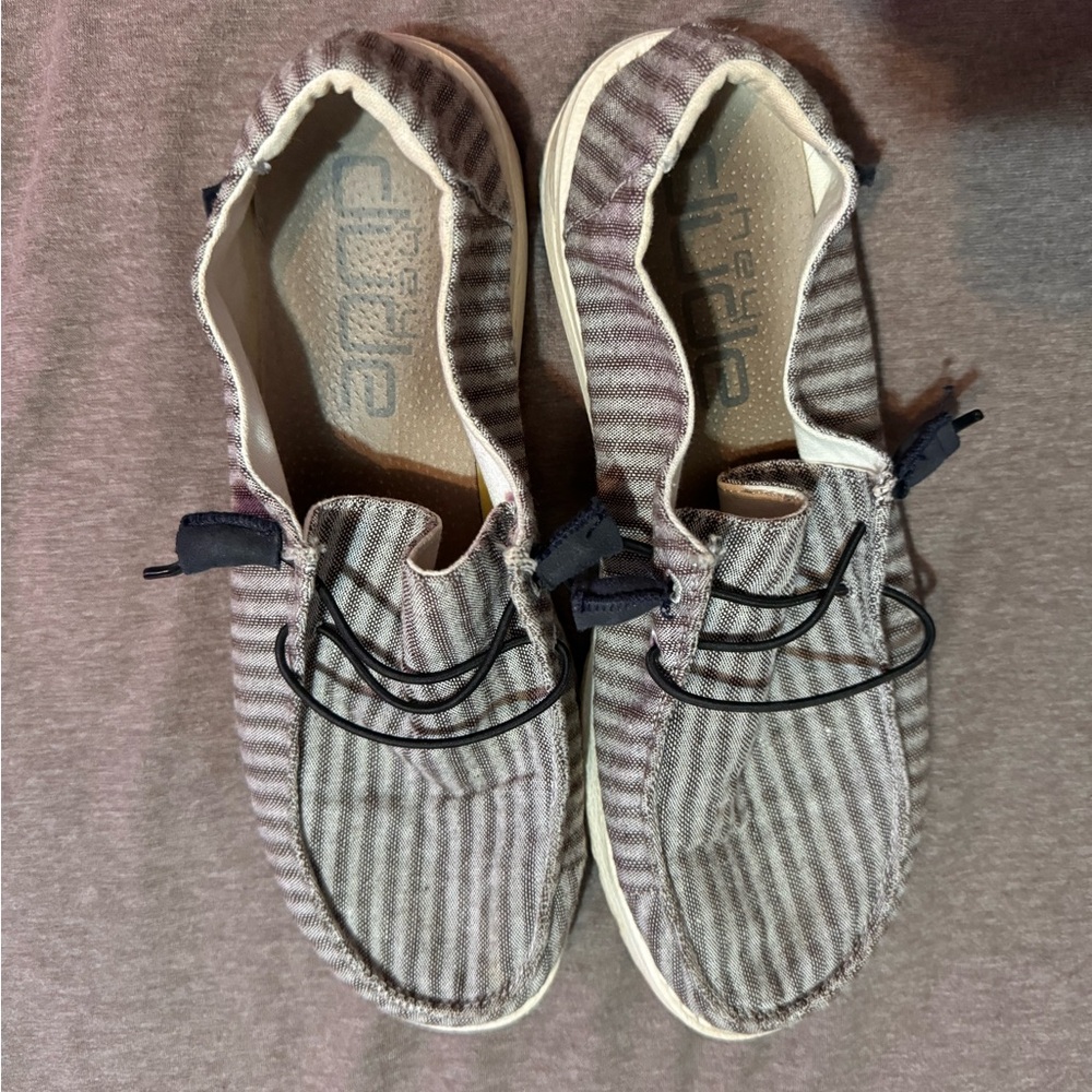 Hey Dude Women's Striped Gray Casual Shoes